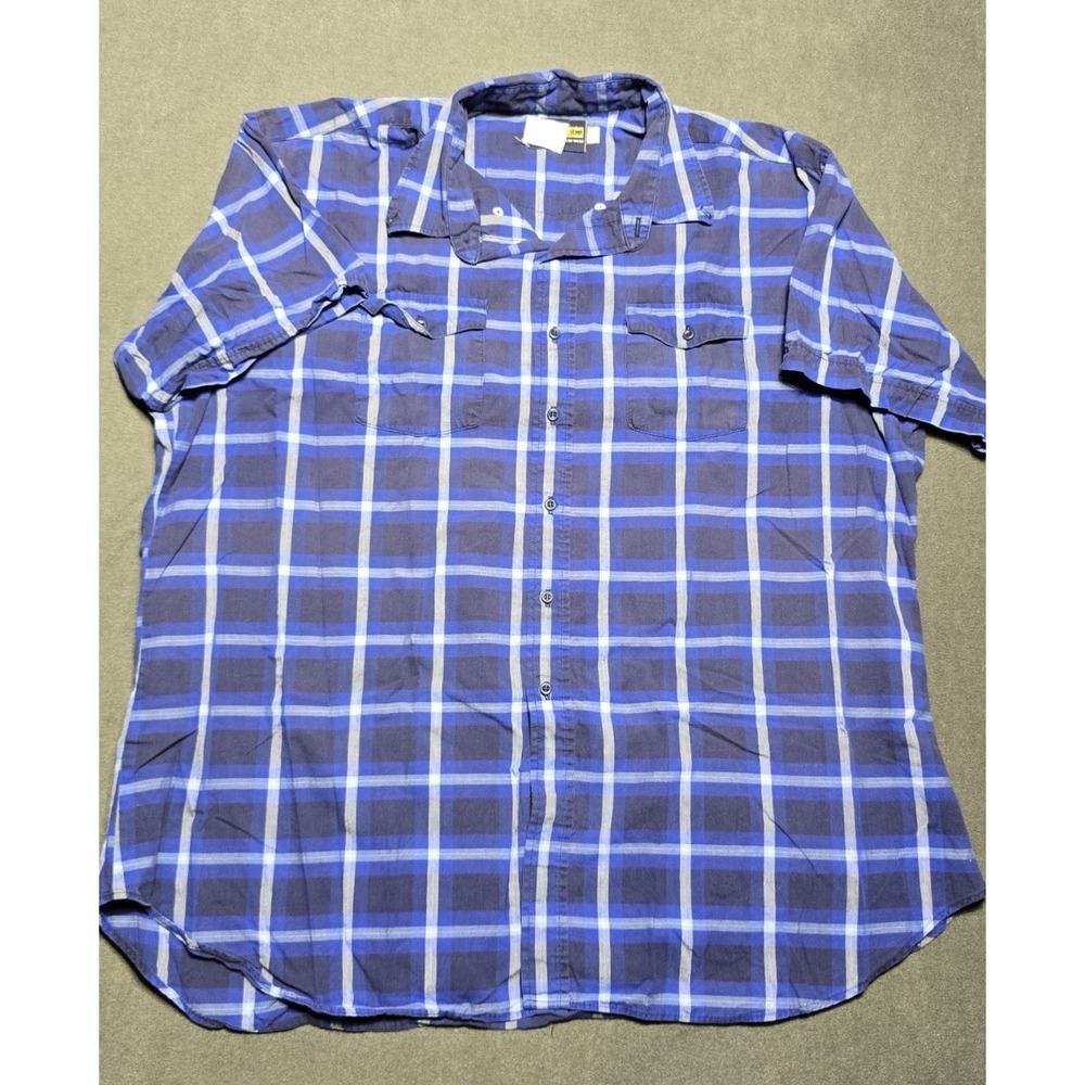 Vintage Panhandle Slim Western Button Shirt Mens 2XL Blue Plaid‎ Cowboy